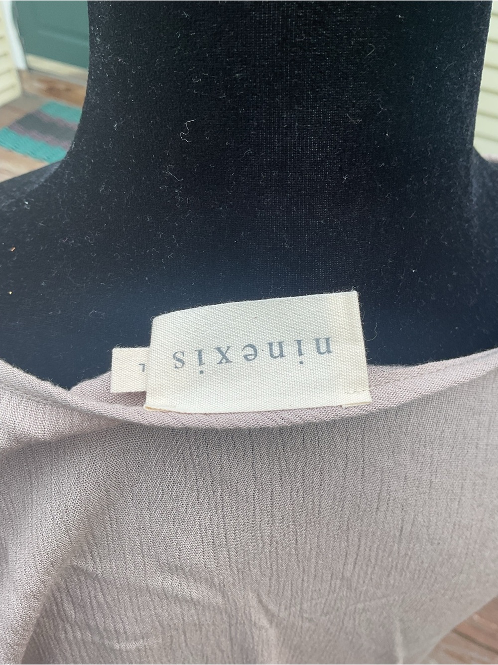 Light Taupe V-Neck Lace-Trim Top - Picture 5 of 5